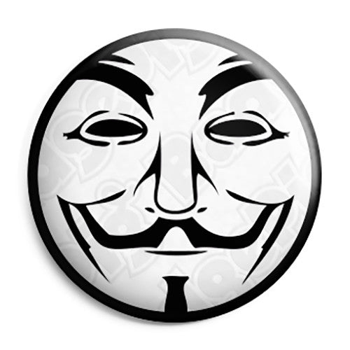 Anonymous - Vendetta Mask - Activist Hacktivist Button Badge
