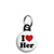 I Love Her - Romantic Valentine Heart Mini Keyring