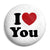 I Love You - Romantic Valentine Heart Button Badge
