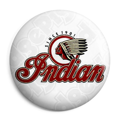 Indian Motorcycle - Since 1901 Vintage Retro Logo Button Badge