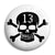 Lucky 13 Skull and Crossbones - Pirate Biker Flag Pin Button Badge