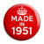 Made in 1951 - Keep Calm Birthday Year of Birth Pin Button Badge