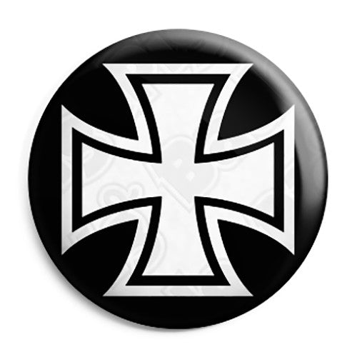 Square Iron Cross - Biker Button Badge