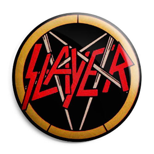 Slayer Sword Pentagram Logo - Death Metal Button Badge