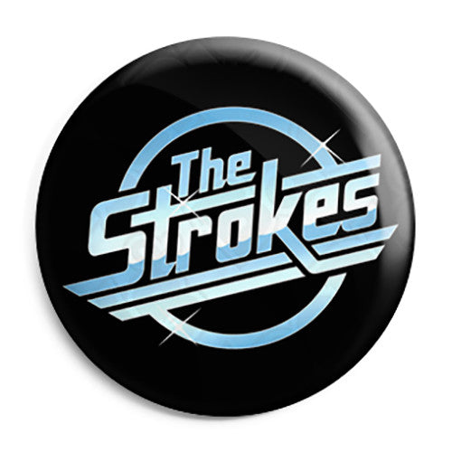 The Strokes Chrome Logo - Indie Pop Button Badge