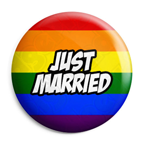 Just Married - LGBT Gay Wedding Pin Button Badge