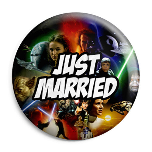 Just Married - Star Wars Film Movie Theme Wedding Pin Button Badge