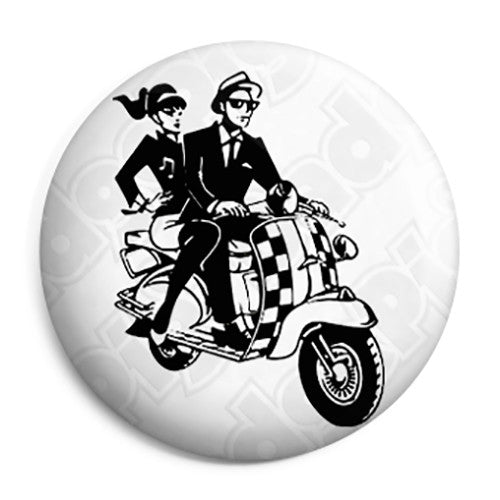 2 Tone - Scooter Rude Boy and Girl Couple Button Badge