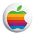 Apple - Mac Computer Rainbow Logo - Button Badge