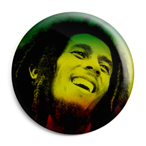 Bob Marley - Rasta Fade - Reggae Button Badge