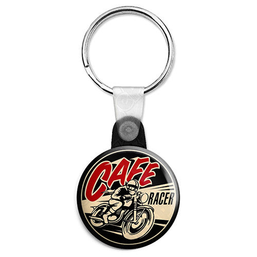 Cafe Motorcycle Racer - Vintage Button Badge, Fridge Magnet, Key Ring ...