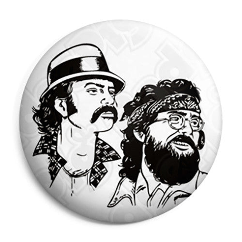 Cheech Badges Cheech & Chong - Black & White Button Badge, Fridge Magnet, Key Ring ...
