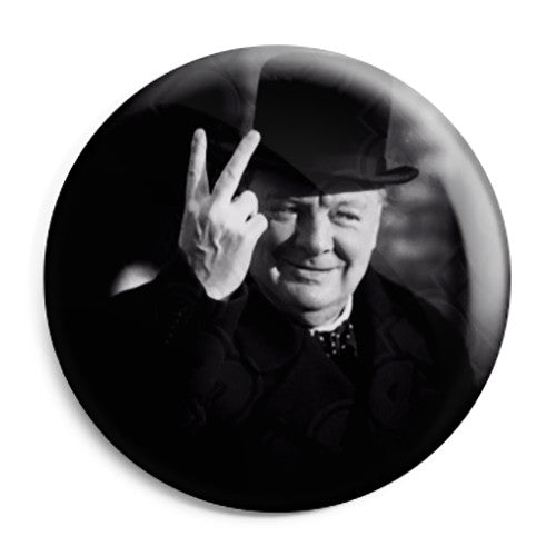 Winston Churchill - V for Victory World War 2 Pin Button Badge