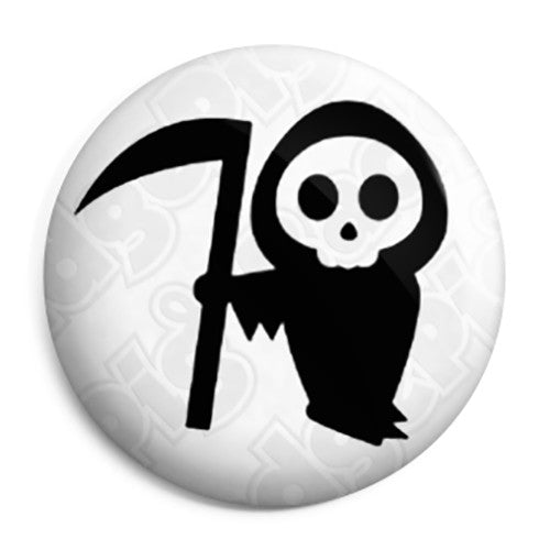 Cute Death Reaper Skull - Horror Halloween Button Badge