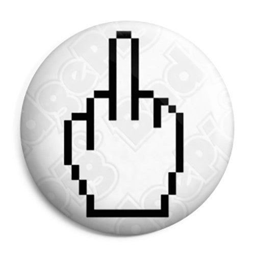 Pixel Middle Finger - Offensive Button Badge