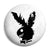 Playboy Zombie Bunny - Horror Halloween Button Badge