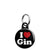 I Love (heart) Gin - Alcohol Mini Keyring