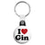 I Love (heart) Gin - Alcohol Key Ring