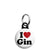 I Love (heart) Gin - Alcohol Mini Keyring