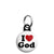 I Love God - Religious Mini Keyring
