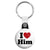 I Love Him - Romantic Valentine Heart Key Ring