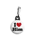 I Love Him - Romantic Valentine Heart Zipper Puller