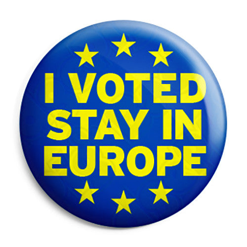 I Voted Stay in Europe EU Referendum - European Union Button Badge