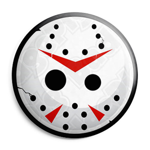 Jason's Mask - Friday the 13th Horror Film Button Badge