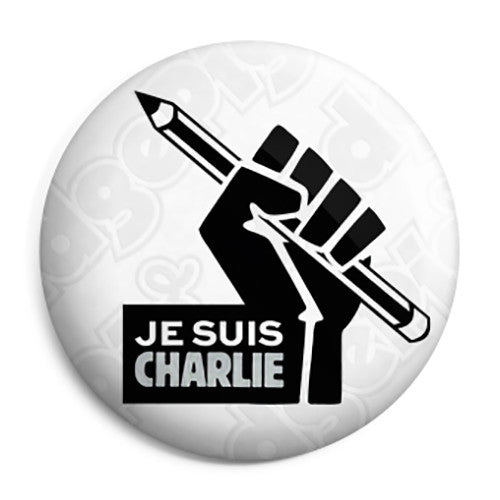 Je Suis Charlie Fist & Pencil - Protest Button Badge