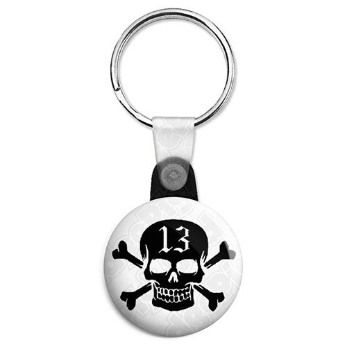 小物 THIRTEEN MAD SKULL KEYCHAIN Lucky 13 Skull and Crossbones - Button Badge, Fridge Magnet