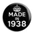 Made in 1938 - Keep Calm Birthday Year of Birth Pin Button Badge