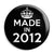 Made in 2012 - Keep Calm Birthday Year of Birth Pin Button Badge