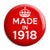 Made in 1918 - Keep Calm Birthday Year of Birth Pin Button Badge