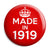 Made in 1919 - Keep Calm Birthday Year of Birth Pin Button Badge