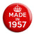 Made in 1957 - Keep Calm Birthday Year of Birth Pin Button Badge