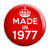 Made in 1977 - Keep Calm Birthday Year of Birth Pin Button Badge