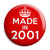 Made in 2001 - Keep Calm Birthday Year of Birth Pin Button Badge