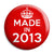 Made in 2013 - Keep Calm Birthday Year of Birth Pin Button Badge