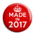 Made in 2017 - Keep Calm Birthday Year of Birth Pin Button Badge