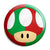 Super Mario Kart - Green and Red Mushroom Pin Button Badge