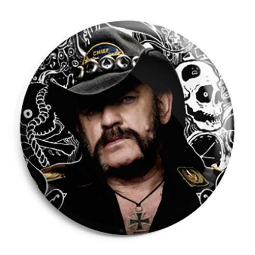Motorhead - Lemmy Face Vector Photograph Button Badge
