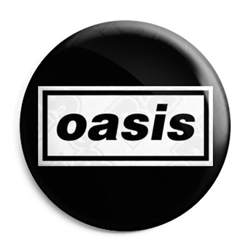 Oasis Bar Logo - Liam and Noel Gallagher Britpop Button Badge