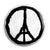 Pray for Paris Peace Sign - Eiffel Tower Logo Button Badge