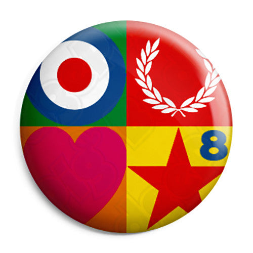 Paul Weller - Peter Blake Fed Perry Mod Logo Button Badge