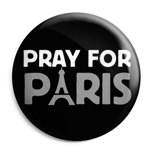 Pray for Paris - Terrorist Attack Freedom Protest Button Badge