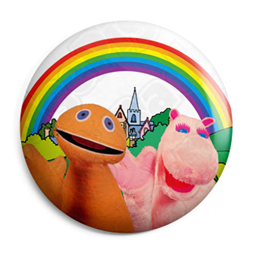Rainbow - Kids Retro TV ITV Program - Button Badge