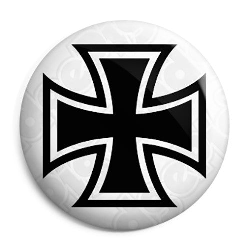 Square Iron Cross - Biker Button Badge