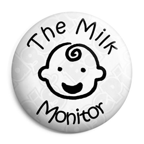 The Milk Monitor - Funny Retro School Award Button Badge