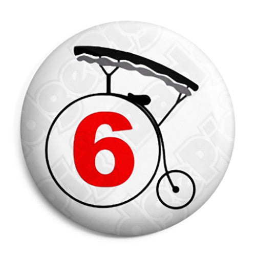 The Prisoner - Number 6 Bicycle Logo Retro TV Pin Button Badge