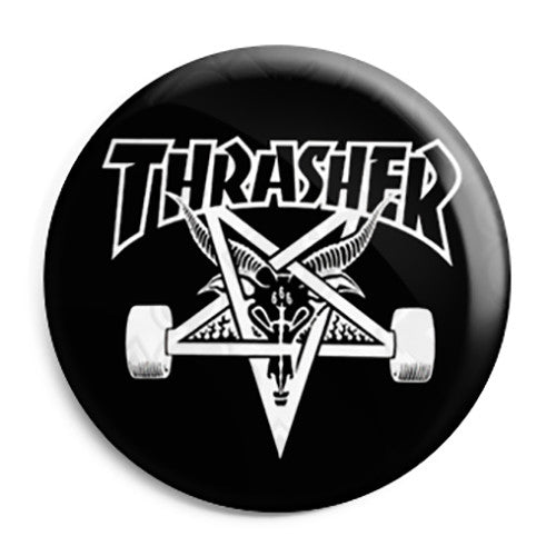 Thrasher Skate Goat Pentagram Button Badge
